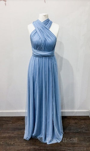 Simple Multiway Infinity Dusty Blue Bridesmaid Dresses For Weddings