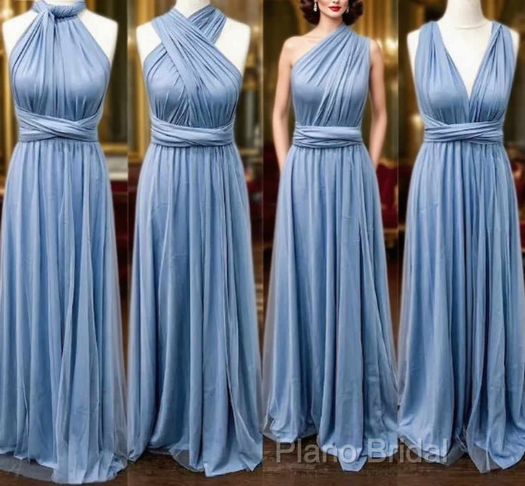 Simple Multiway Infinity Dusty Blue Bridesmaid Dresses For Weddings Main image