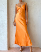 Simple Satin Long Formal Prom Dresses Party Dresses