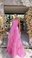 Simple Pink Formal Prom Dresses, Modest A-Line Formal Evening Dresses