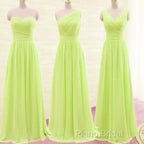 Simple Pleated Chiffon Bridesmaid Dresses Mixed Style
