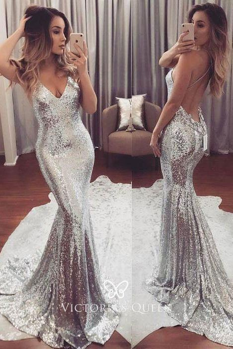 Simple Formal Prom Dresses,Sequin Formal Evening Dresses Pretty Formal Prom Dresses