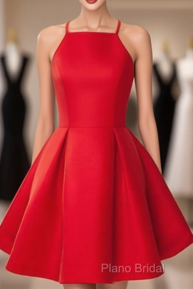Simple Red Short Formal Prom Dresses, Short Red Homecoming Dresses, Red Short Mini Formal Dresses Main image