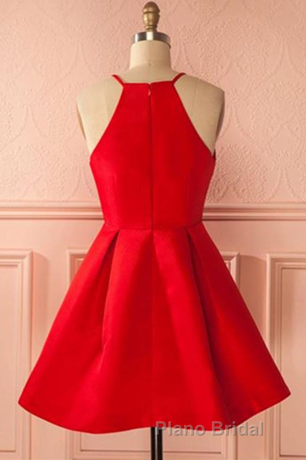 Simple Red Short Formal Prom Homecoming Dresses, Short Red Mini Formal Graduation Evening Dresses Secondary image