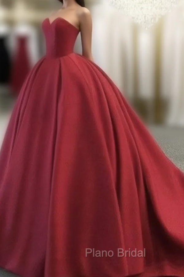 Simple Red Sweetheart Neck Red Long Formal Prom Gown, Red Evening Dresses Main image