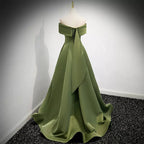 Simple Sage Green Satin Formal Prom Dresses Sexy Formal Evening Dresses