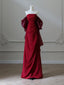 Simple Satin Burgundy Long Formal Prom Dresses, Burgundy Long Prom Dresses