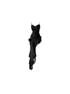 Simple Sheath Spaghetti Straps Black Satin Vacation Beach Dresses Long Birthday Dresses