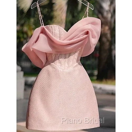 Simple Sheath Straps Pink Homecoming Dresses 16Th Birthday Outfits Secondary image