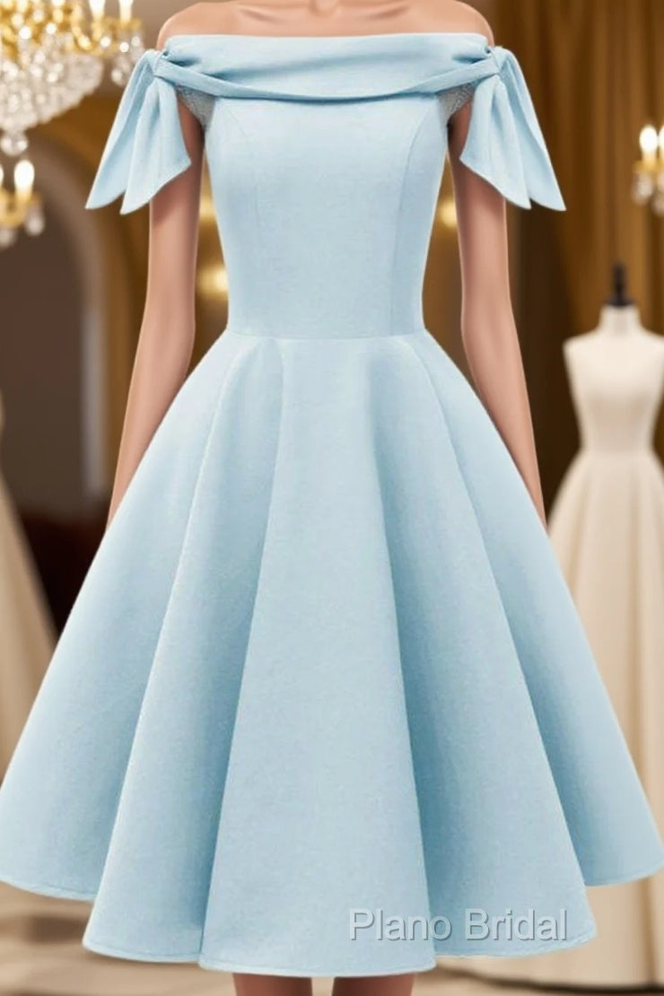 Simple Short Homecoming Dresses Blue Graduation Dresses Main image