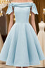 Simple Short Homecoming Dresses Blue Graduation Dresses