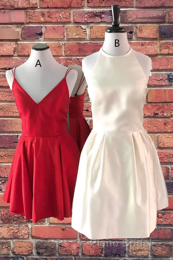 Simple Short Red Homecoming Dresses,Cocktail Dresses Classy Secondary image