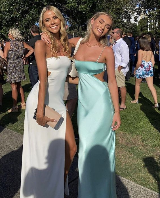 Simple Spaghetti Straps Long Formal Prom Dresses Birthday Outfit