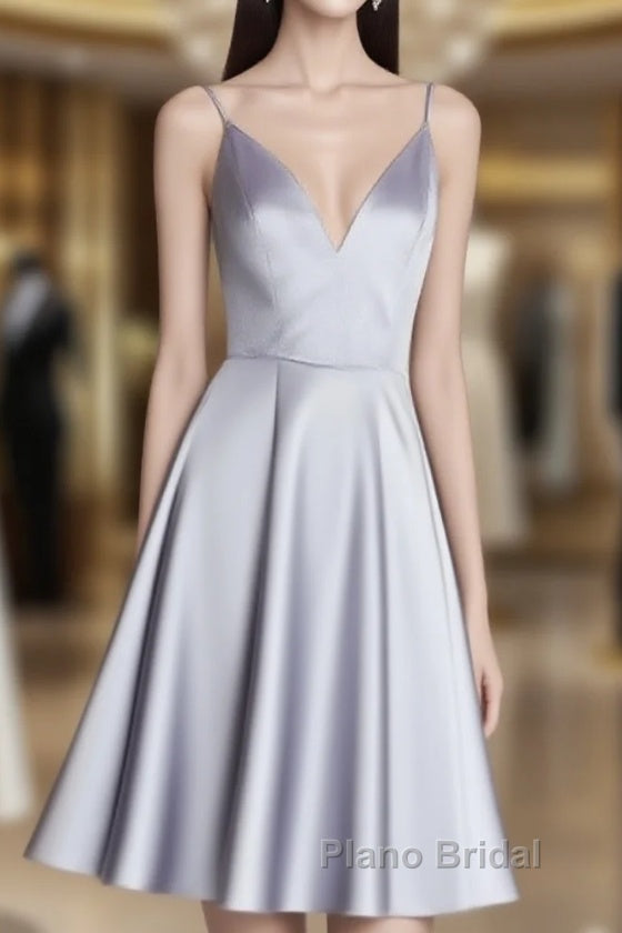 Simple Spaghetti Straps V-Neck Short Formal Prom Dresses/Homecoming Dresses