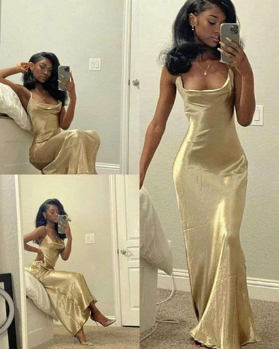 Simple Square Neck Long Formal Prom Dresses Party Dresses