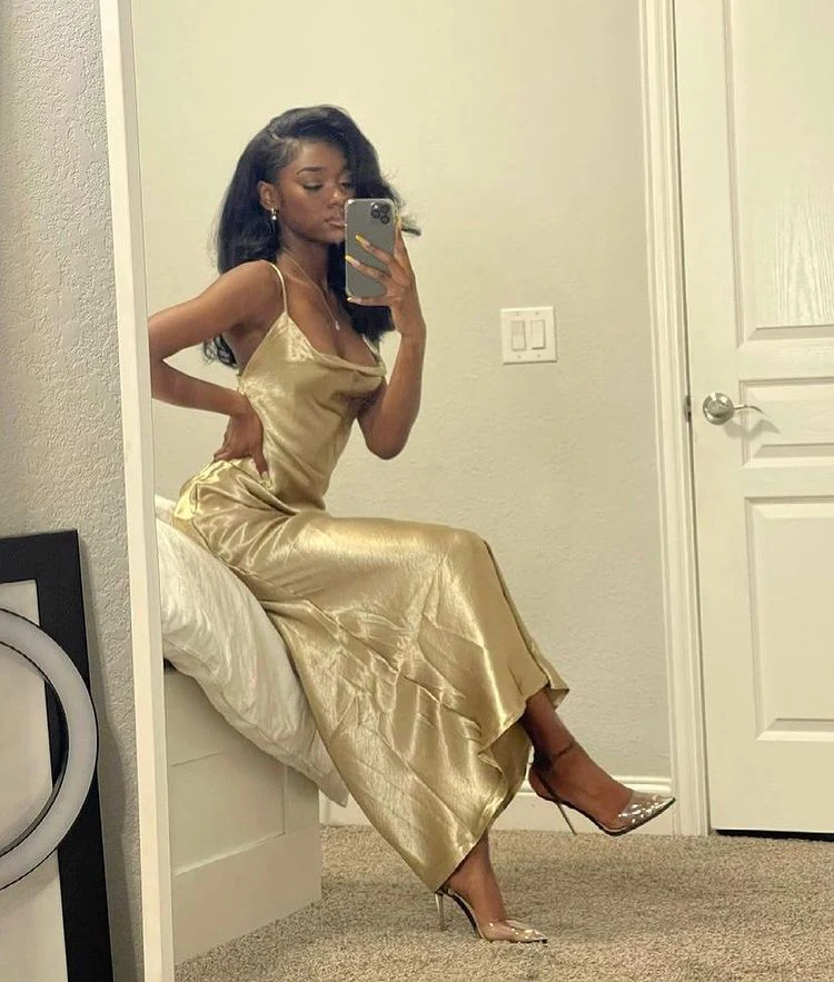 Simple Square Neck Long Formal Prom Dresses Party Dresses