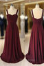 Simple Sweetheart Burgundy Long Formal Prom Dresses, Burgundy Evening Dresses