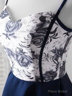 Simple Sweetheart Dark Blue Short Prom Dress Blue Homecoming Dress