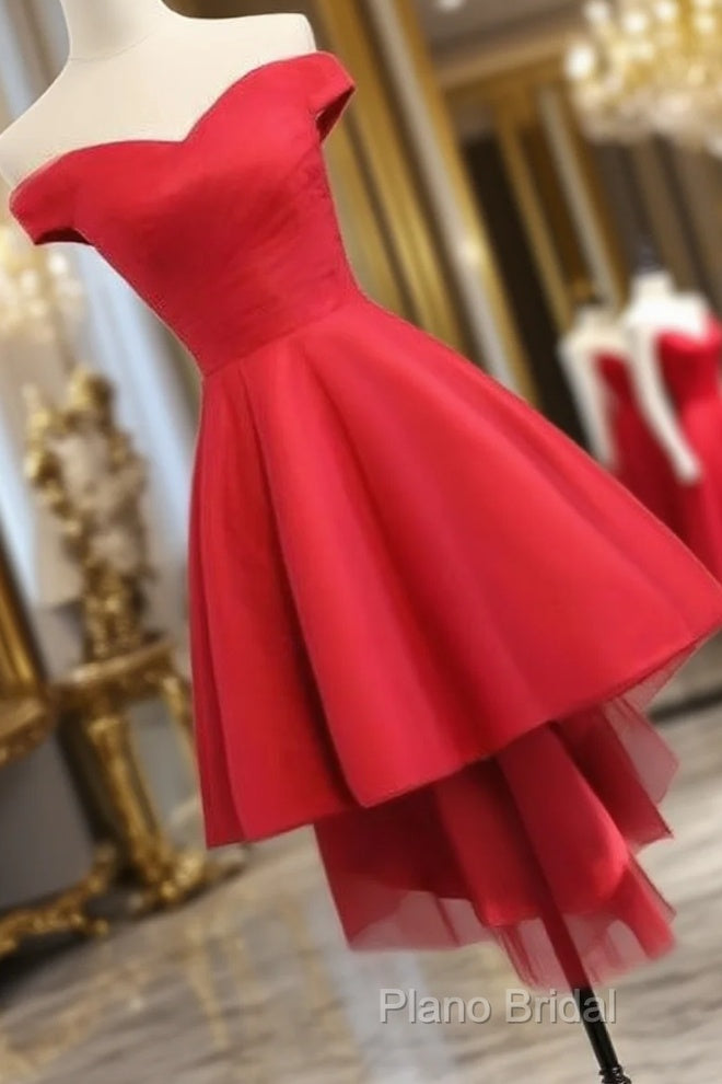 Simple Sweetheart Off Shoulder High Low Party Dresses Homecoming Dresses, Short Formal Prom Dresses Main image