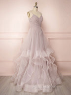 Simple Tulle Long Formal Prom Dresses Tulle Sweet 16 Dresses