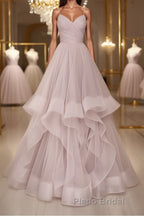 Simple v neck A-line tulle long Formal Prom dress sweet 16 dress