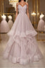 Simple v neck A-line tulle long Formal Prom dress sweet 16 dress