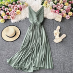 Simple V-Neck Dresses Sleeveless Dresses
