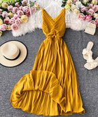 Simple V-Neck Dresses Sleeveless Dresses