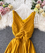 Simple V-Neck Dresses Sleeveless Dresses