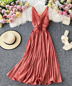 Simple V-Neck Dresses Sleeveless Dresses