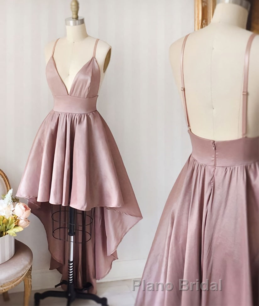 Simple v neck high low Formal Prom dress homecoming dress Secondary image