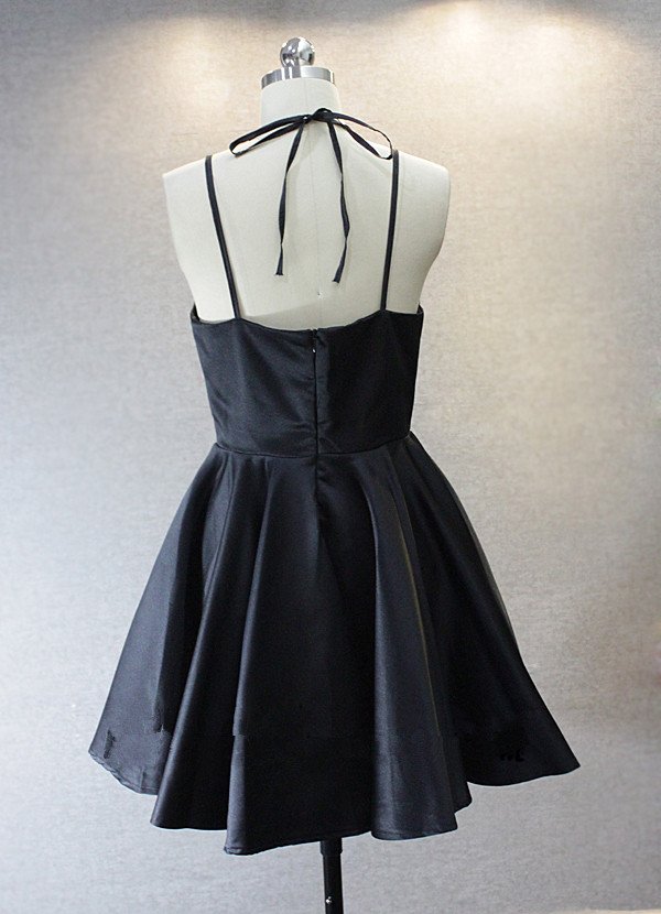 Simple V-Neckline Short Straps Halter Homecoming Dresses,Teen Dresses, Summer Dresses Secondary image