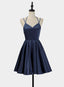 Simple V-Neckline Short Straps Halter Homecoming Dresses,Teen Dresses, Summer Dresses