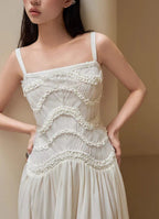 Simple A Line Round Neck Light Apricot Lace Chiffon Party Dresses Outfits