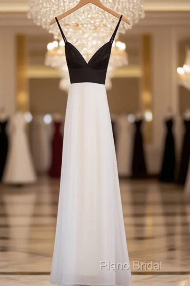 Simple White Chiffon Backless Long Formal Prom Dresses, Formal Dresses