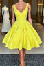 Simple yellow short Formal Prom dress, yellow homecoming dress