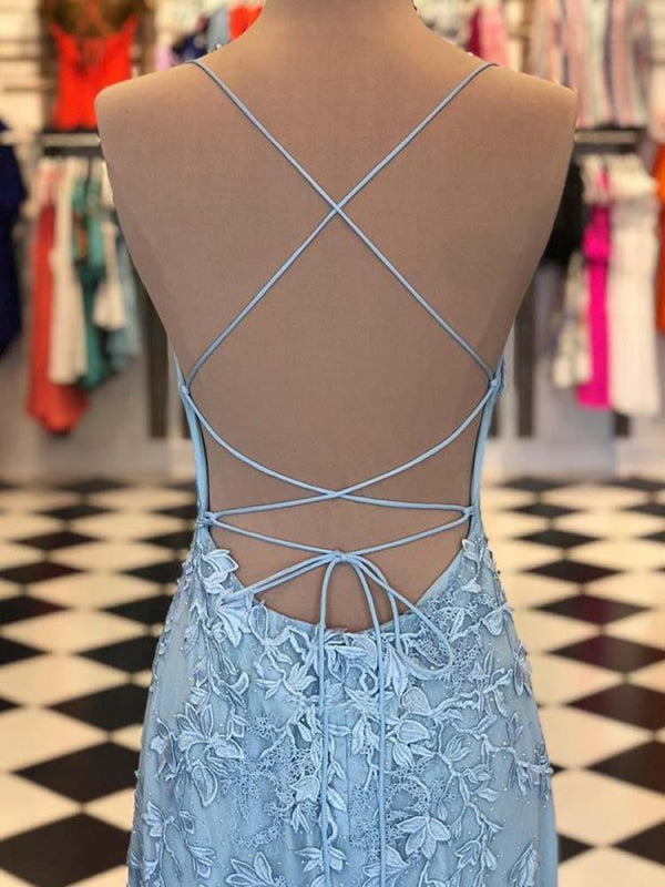 Baby Blue Mermaid Formal Prom Dresses | Stock In USA