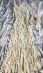 Yellow Exquisite Beaded Spaghetti Strap A-Line Chiffon Long Formal Evening Gown Ball Gown