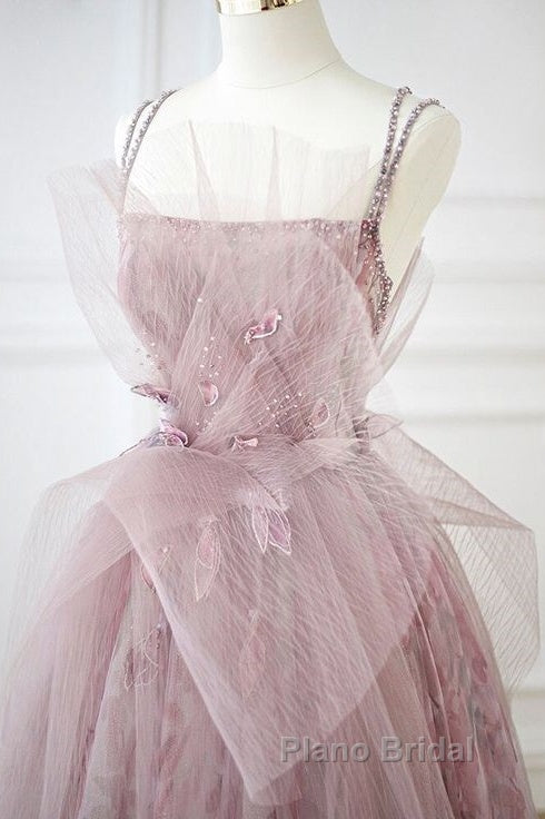 Spaghetti Straps Backless Formal Prom Dresses For Wedding Party