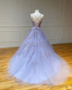 Spaghetti Straps Floral Lace Aline Evening Gown Sleeveless Prom Party Gowns