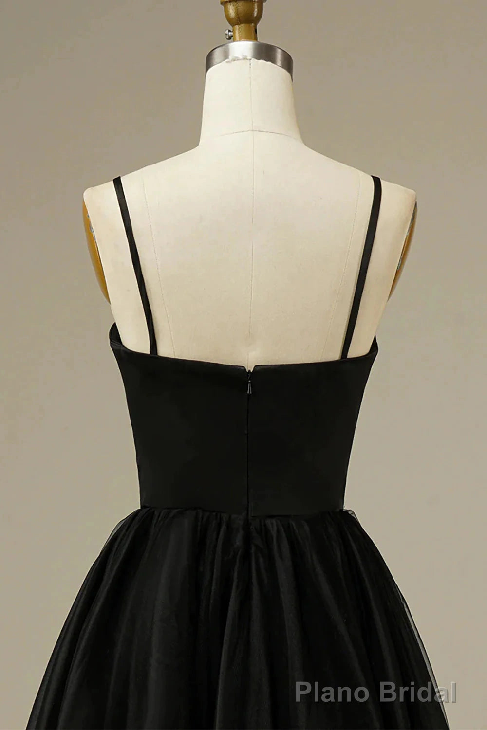 Spaghetti Straps Informal Tea-Length Bridal Gown