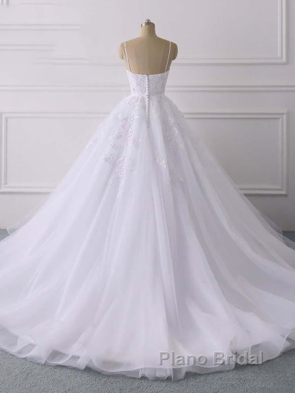 Spaghetti Straps Lace Tulle Ruffles Wedding Dresses Secondary image