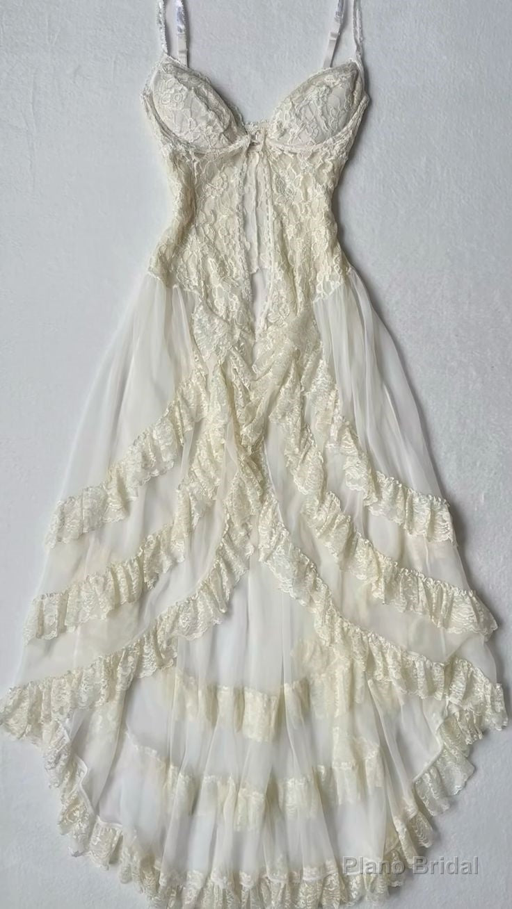 Spaghetti Straps Long Evening Prom Dresses Tulle Lace Dresses Main image