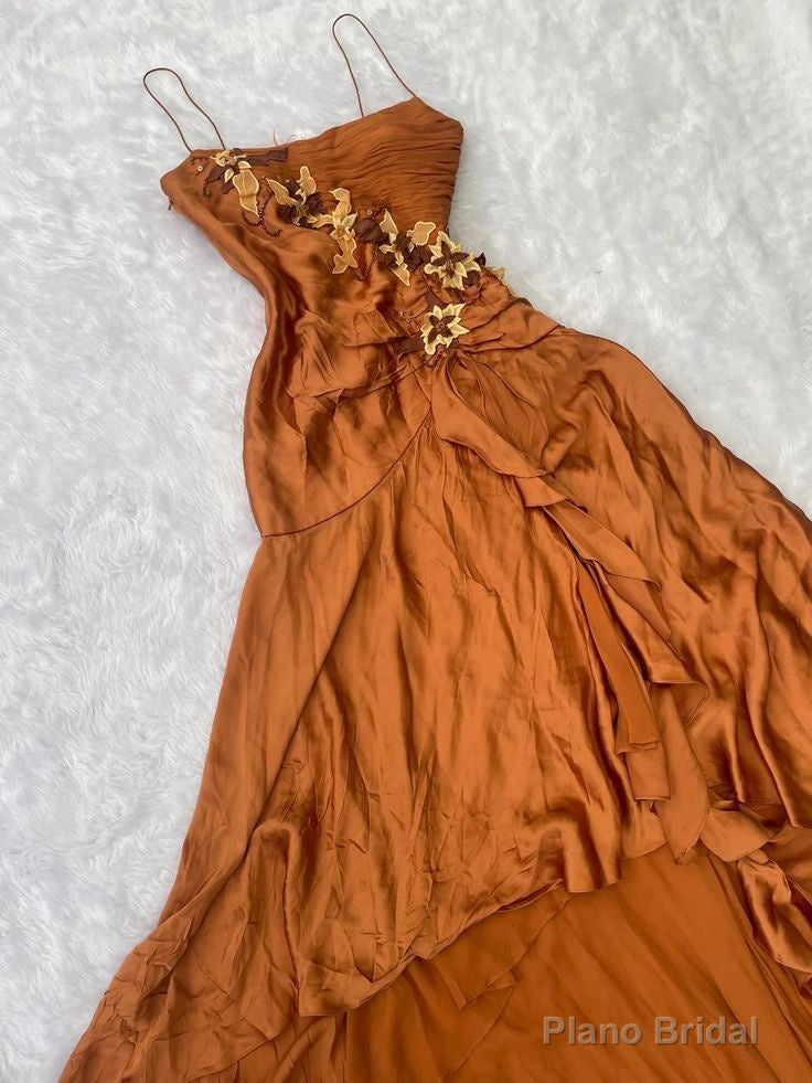 Spaghetti Straps Long Prom Dresses Unique Formal Gowns Main image