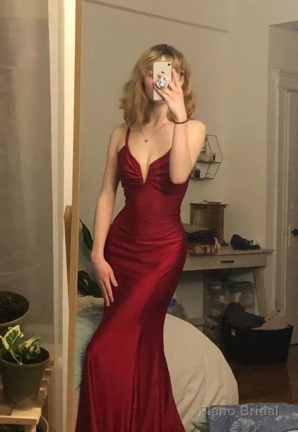 Spaghetti Straps Mermaid Long Prom Dress Main image