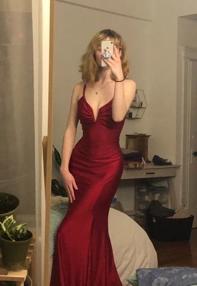 Spaghetti Straps Mermaid Long Formal Prom Dresses