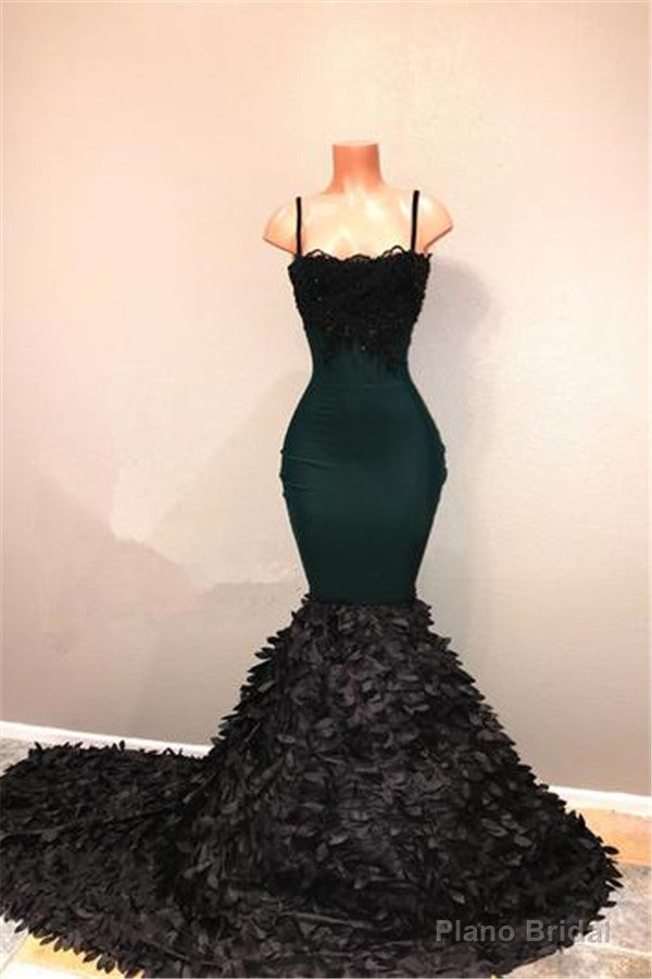Spaghetti-straps prom dress, mermaid evening party gowns on sale Main image
