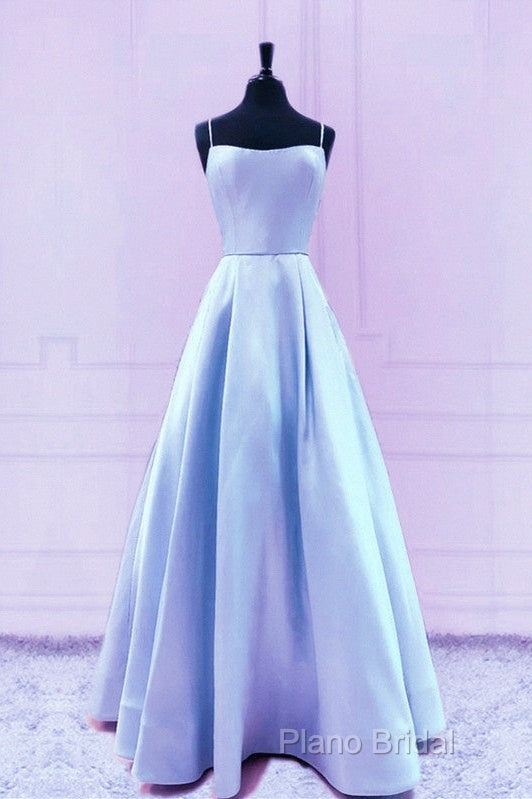 Spaghetti Straps Formal Prom Dresses Satin Floor Length Secondary image