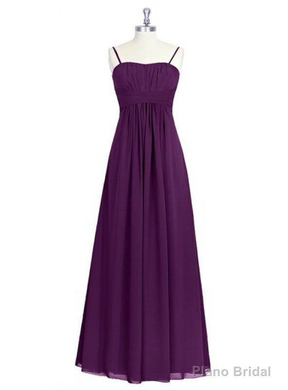 Spaghetti Straps Purple Chiffon Backless Bridesmaid Dress Main image