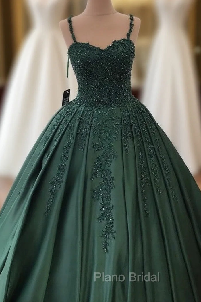 Spaghetti Straps Quinceanera Dresses Sweetheart Ball Gown Lace Beaded Main image